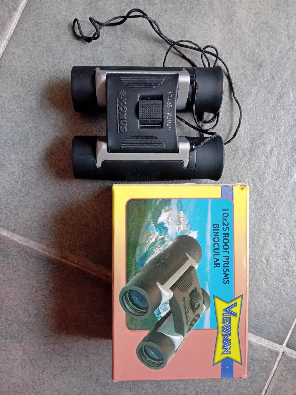Viewman 10x25 Roof Prisms Verrekijker met doos, Gebruikt, Dakkant (recht), Ophalen of Verzenden, 8 tot 12x