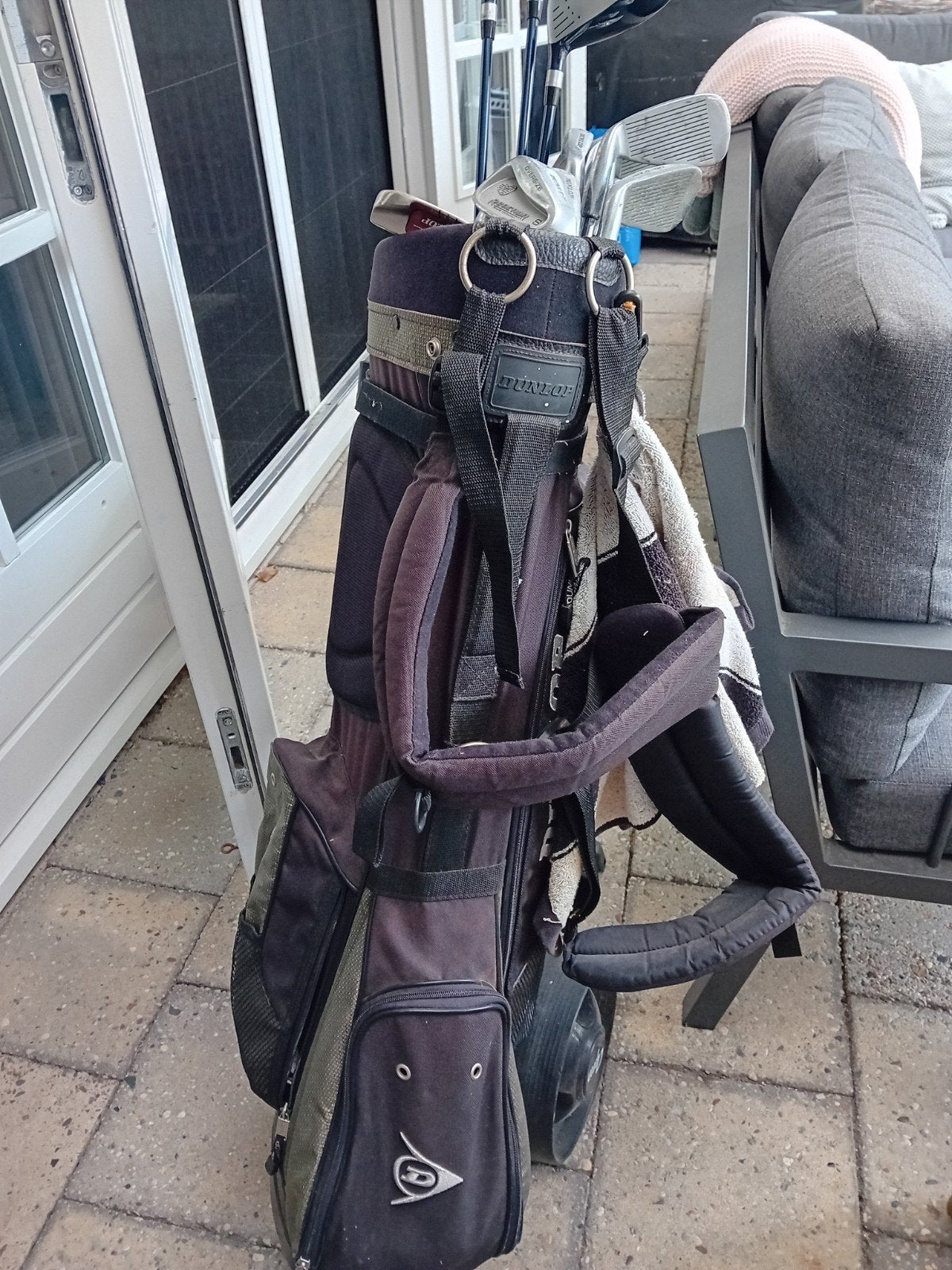 Dunlop Golfset met verrijdbare golfkar en golfballen, Ophalen of Verzenden, Gebruikt, Set