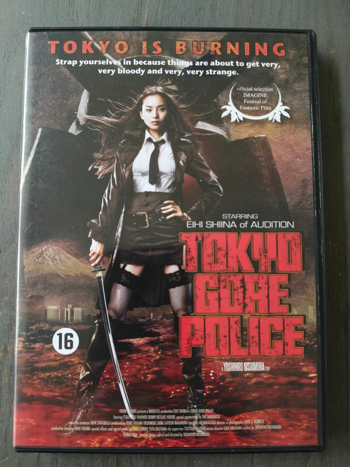 Tokyo Gore Police, Japanse horror/splatter dvd, Vanaf 16 jaar, Nederlands, Ophalen of Verzenden, Zo goed als nieuw