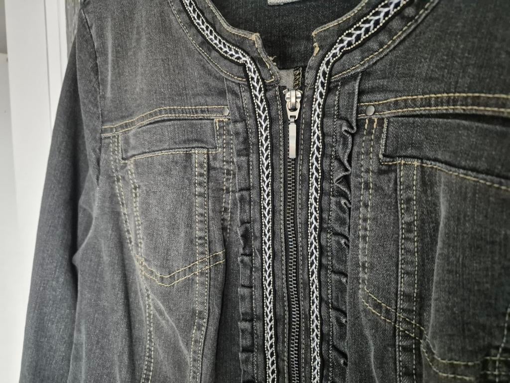 Antraciet kleur spijkerjack, Kleding | Dames, Ophalen of Verzenden, Zo goed als nieuw, Maat 42/44 (L), Grijs