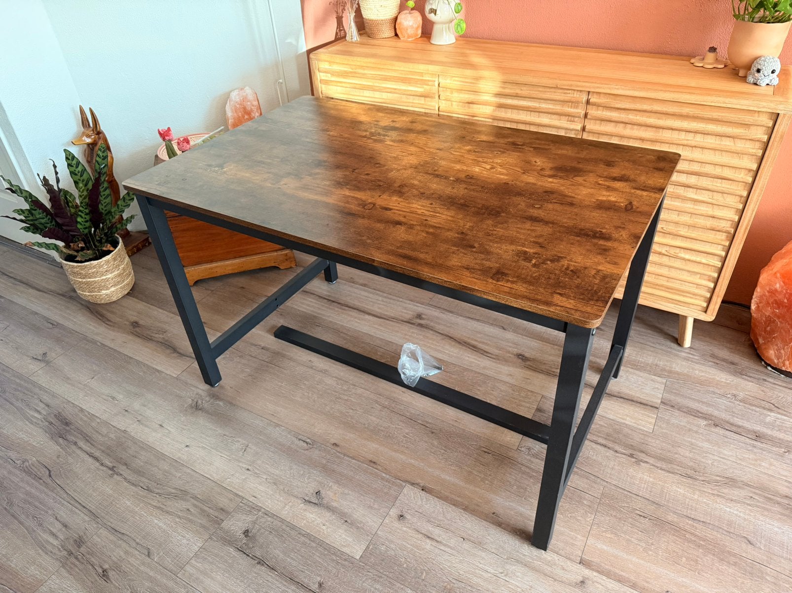 Bureautafel / werktafel / eettafel bruin 120x75, Ophalen, Gebruikt