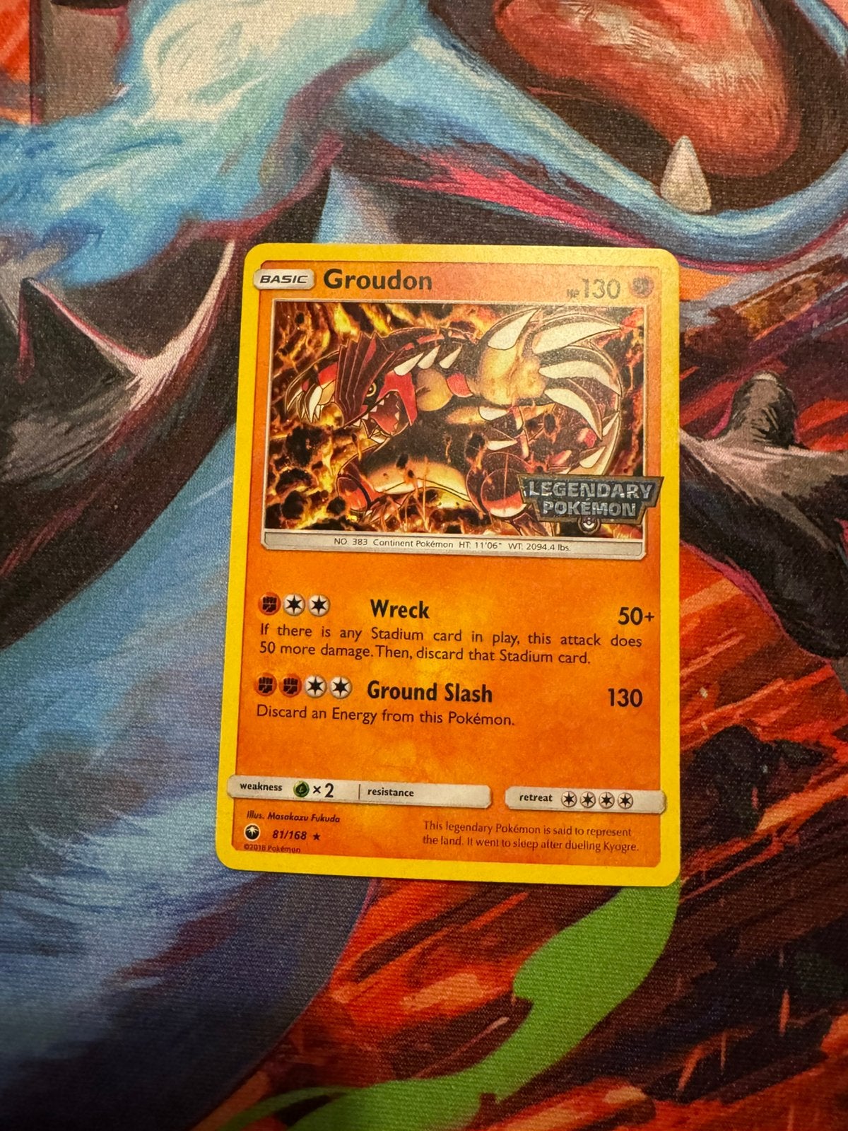 Pokémon kaarten Groudon #81 Legendary Pokémon stamped holo, Ophalen of Verzenden, Zo goed als nieuw, Losse kaart