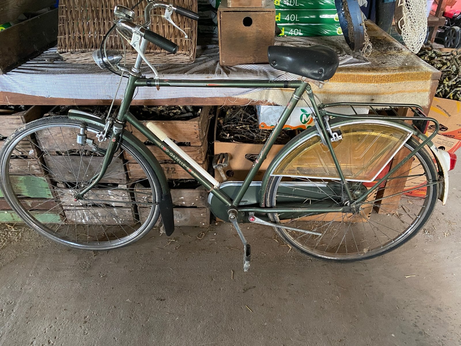 Vintage Gazelle Populaire herenfiets - Groen, Fietsen en Brommers, Ophalen
