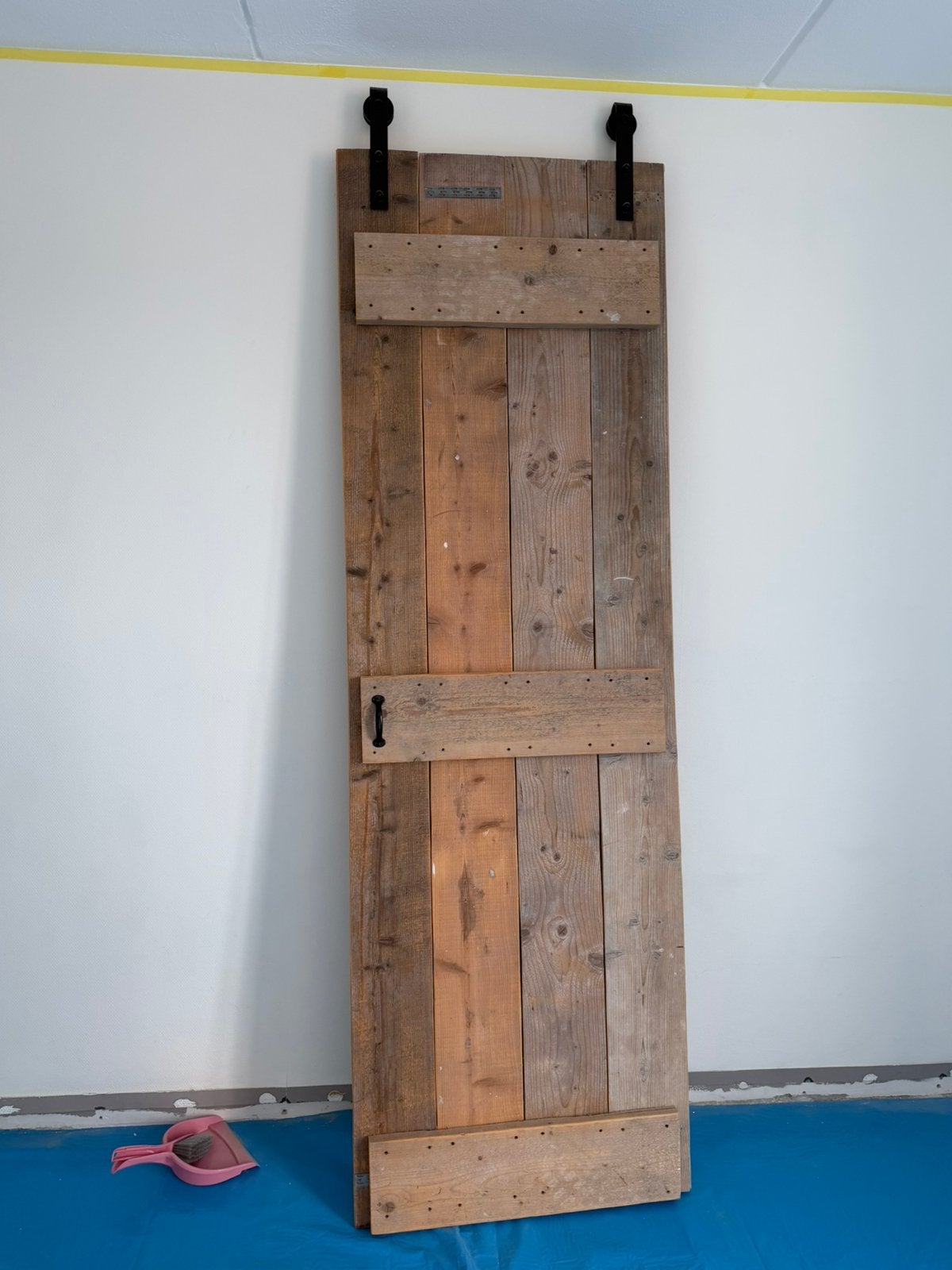 Houten schuifdeur barn deur, Doe-het-zelf en Verbouw, Ophalen, Binnendeur, Zo goed als nieuw, Schuifdeur