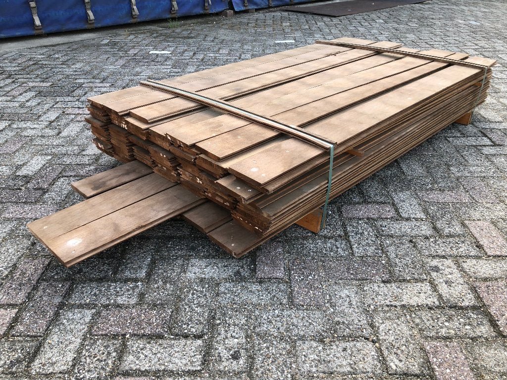 Partij Ayous Thermisch gemodificeerd Planchet gevelbekleding, Tuin en Terras, Palen, Balken en Planken, Ophalen, Nieuw, 180 tot 250 cm