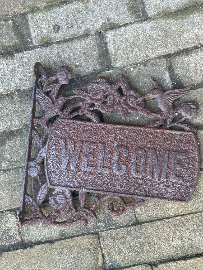 Gietijzeren Welkom bord, Antiek en Kunst, Ophalen