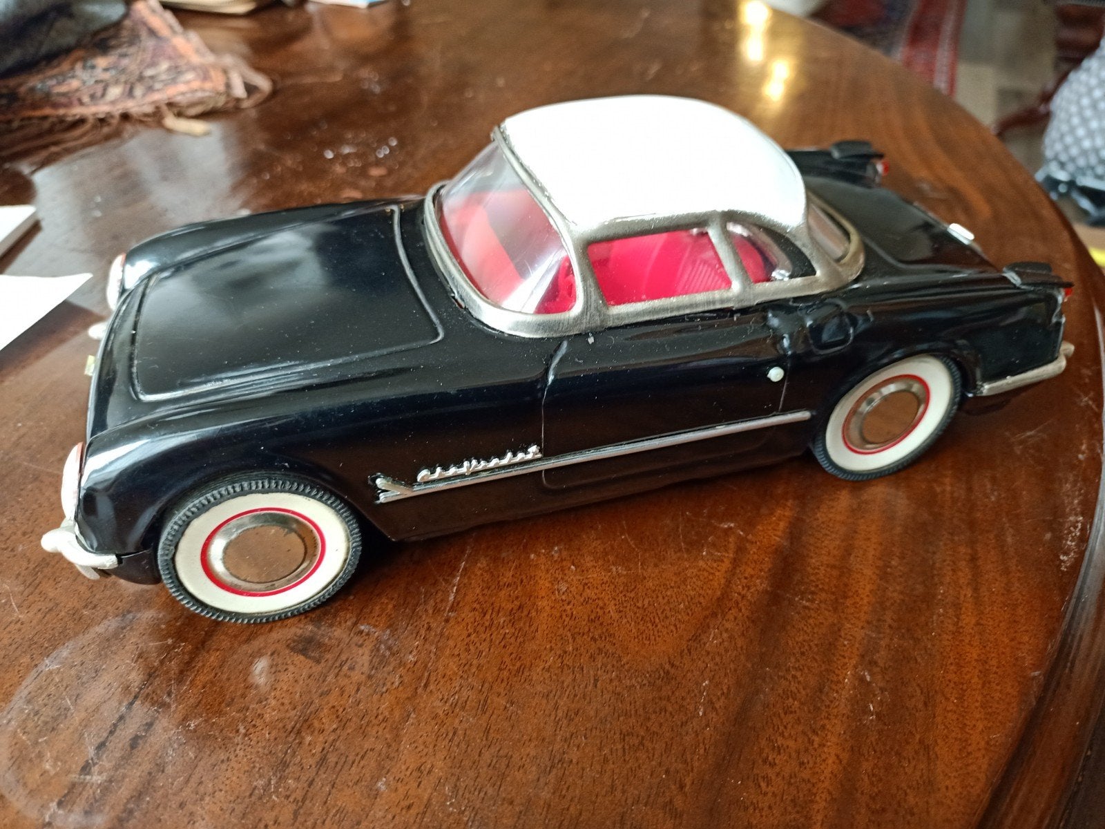 Vintage Blikken Chevrolet Corvette C1 (1953) Zwart/Wit, Ophalen of Verzenden, Zo goed als nieuw, Auto