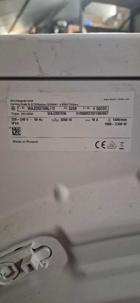 Foto 6 van Bosch wasmachine serie 2 WAJ28076nl