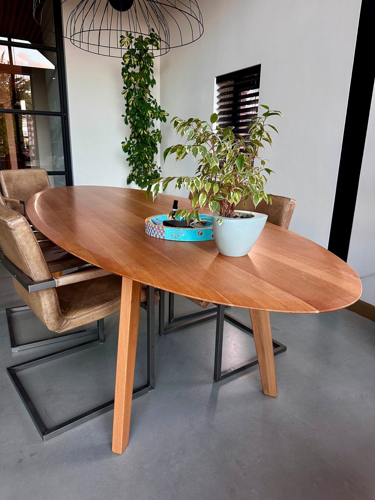Eiken Eettafel 280cm van De Machinekamer, Ophalen, Gebruikt, 100 tot 150 cm, Eikenhout