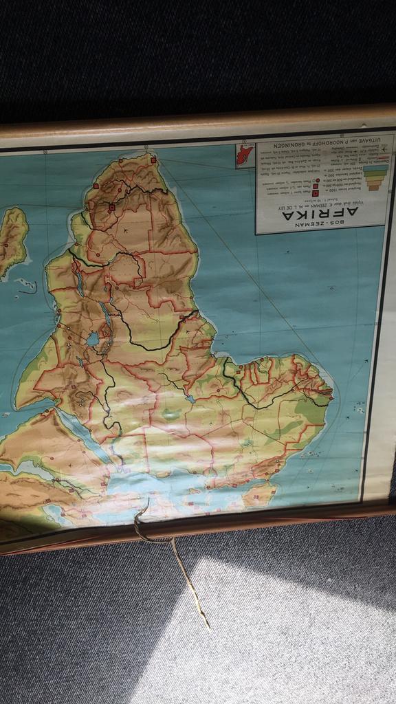 Vintage Schoolplaat Afrika, Antiek en Kunst, Ophalen, Aardrijkskunde