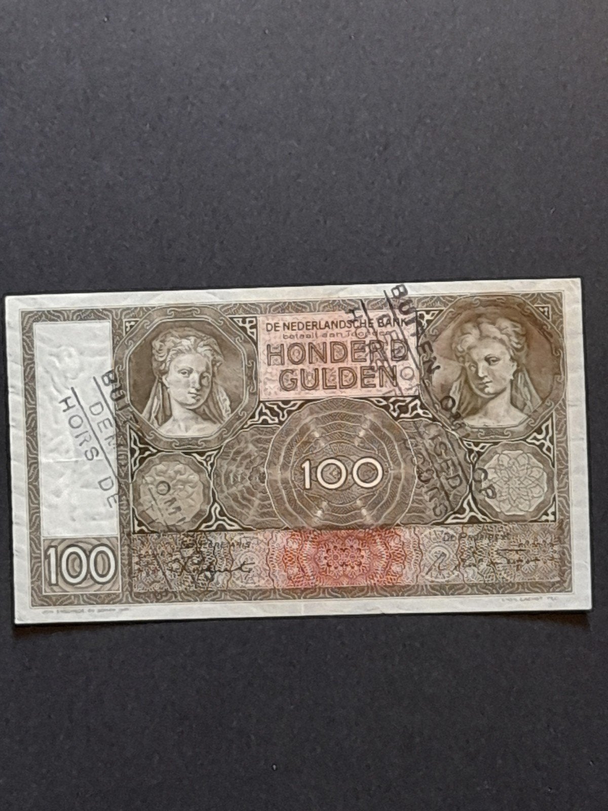 100 gulden 1942 PL97d2aR replacement  buiten omloop, Postzegels en Munten, Ophalen of Verzenden, 100 gulden