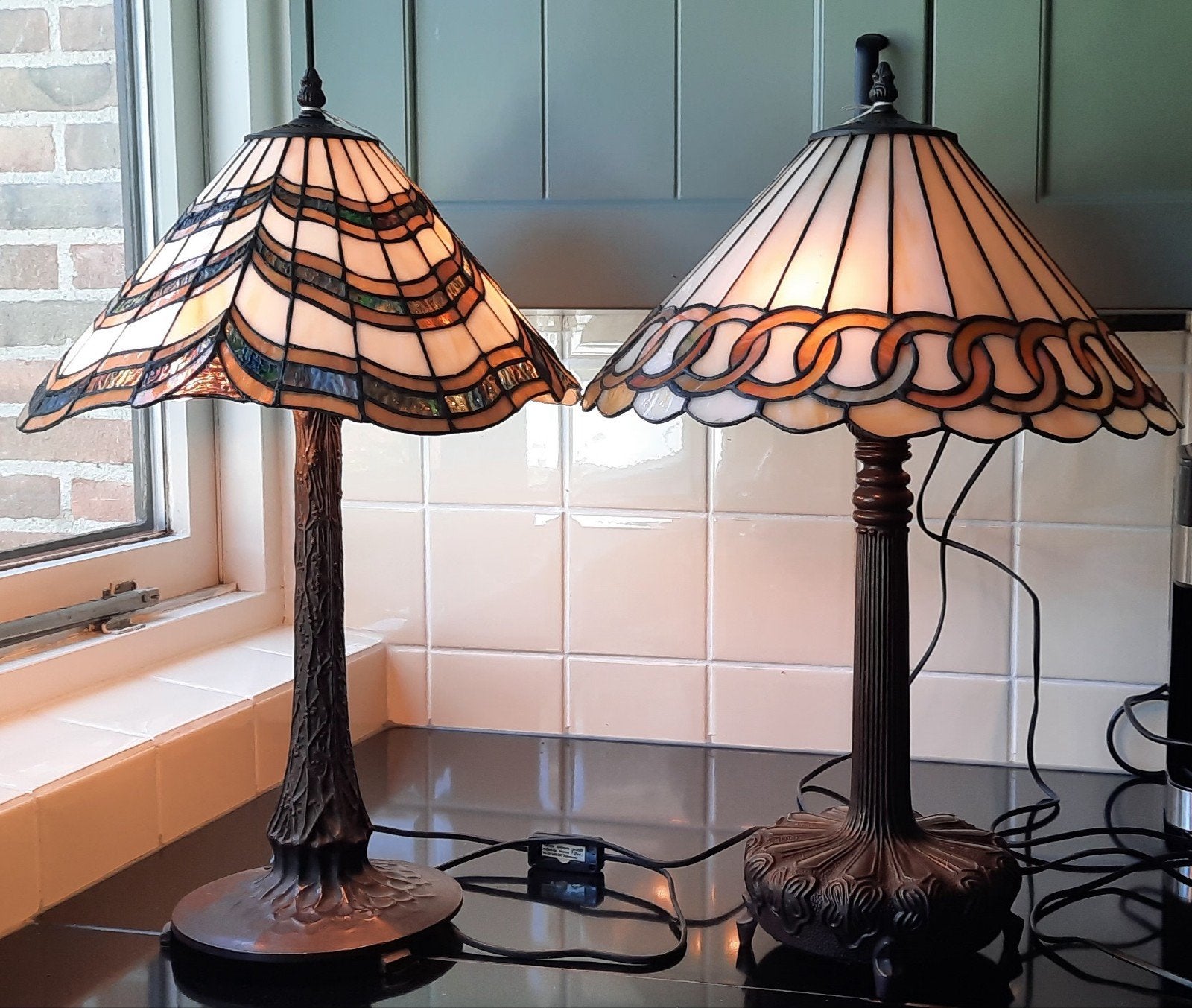 2 Tiffany-stijl tafellampen, Ophalen of Verzenden