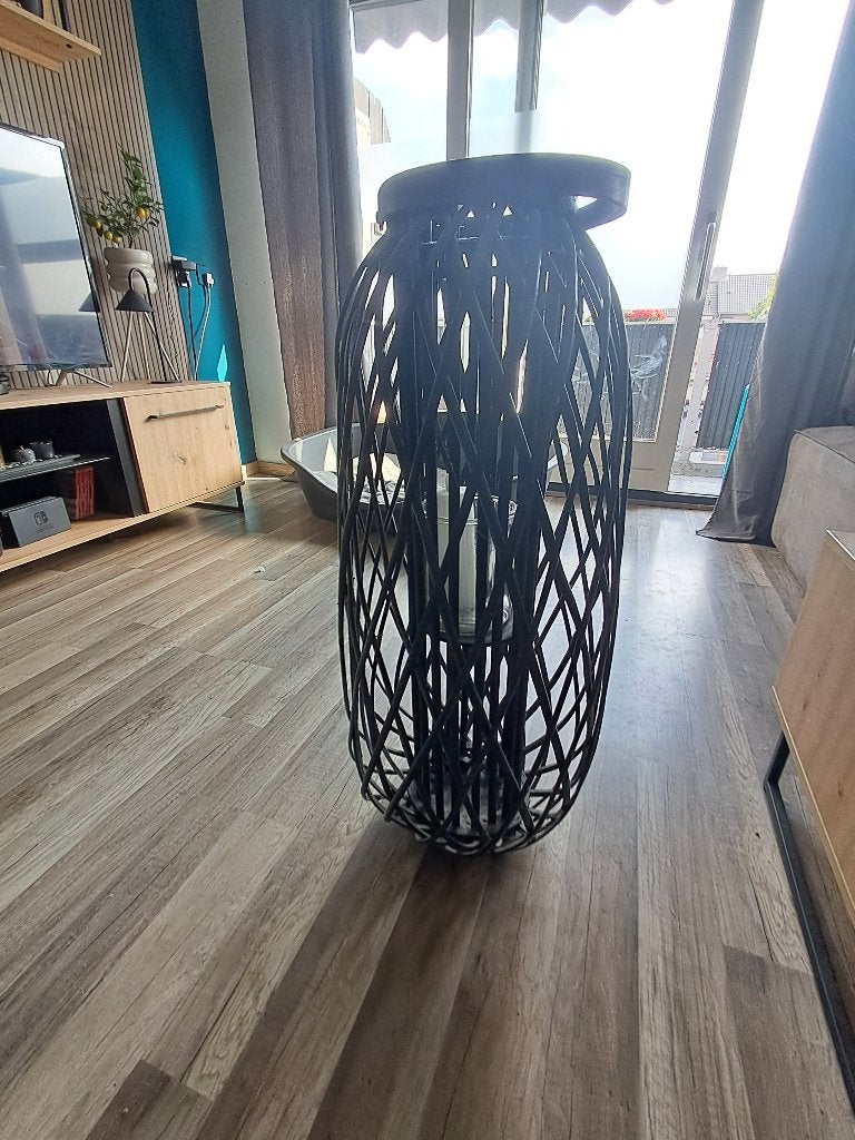 Windlicht, Huis en Inrichting, Woonaccessoires | Kandelaars en Kaarsen, Ophalen, Gebruikt, Zwart, 75 cm of meer