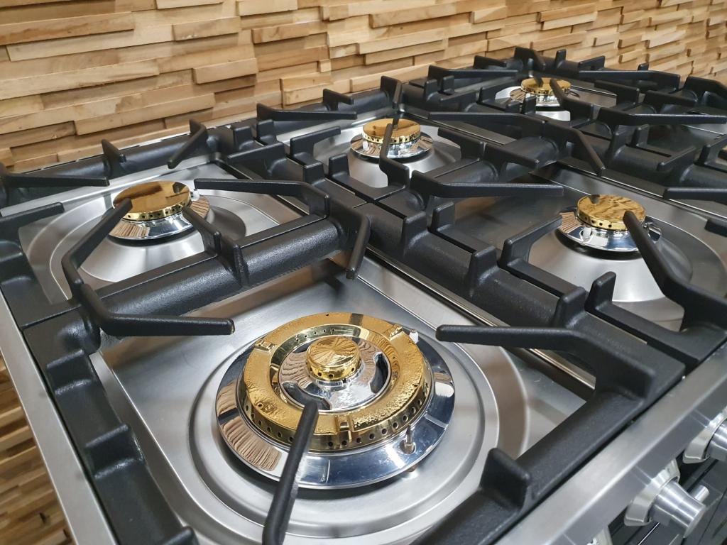 Luxe Boretti Fornuis 90cm hoogglans zwart rvs 2ovens 300, Niet ingevuld, 60 cm of meer, Niet ingevuld, Ophalen of Verzenden