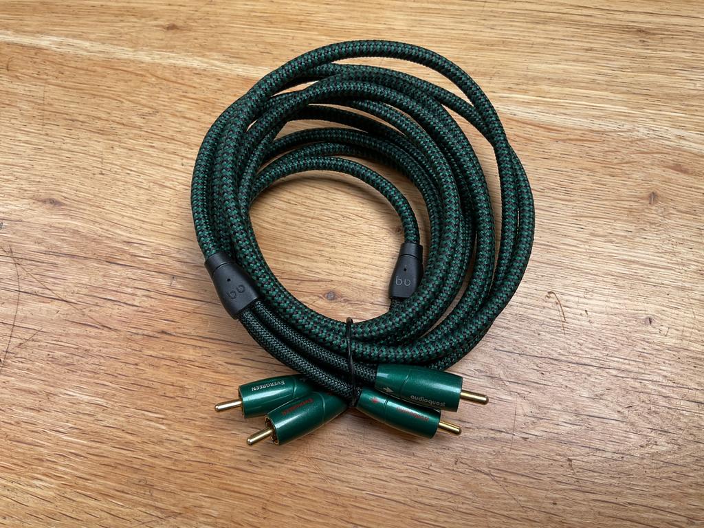AudioQuest Evergreen rca interlink 300cm, Ophalen of Verzenden, Zo goed als nieuw, 2 tot 5 meter, Interlink-kabel