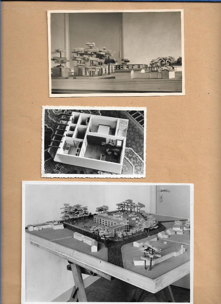 Gorsel bejaarden centrum, 3 foto"s ontwerp knuttel Maquette, Verzamelen, 1960 tot 1980, Foto, Ophalen of Verzenden, Zo goed als nieuw