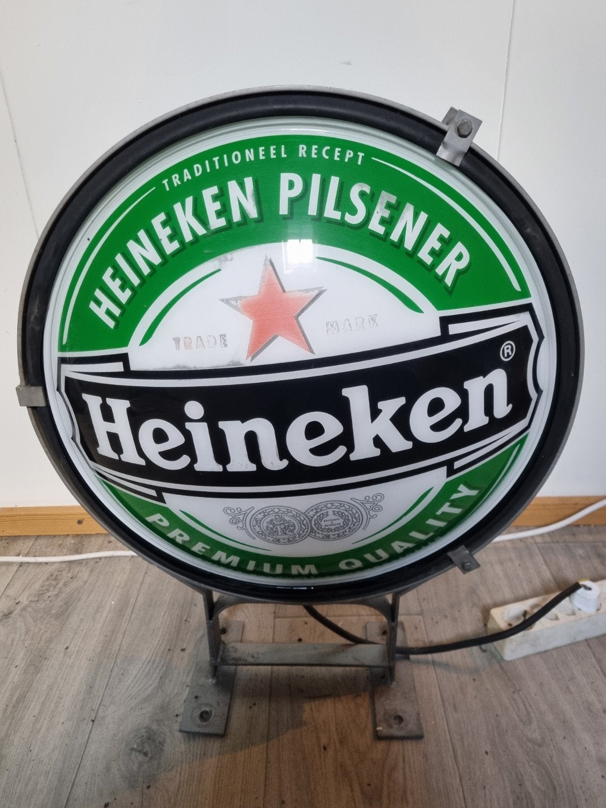 Heineken bier lichtbak 50 gevel lamp verlichting licht, Ophalen of Verzenden, Gebruikt, Reclamebord, Plaat of Schild, Heineken