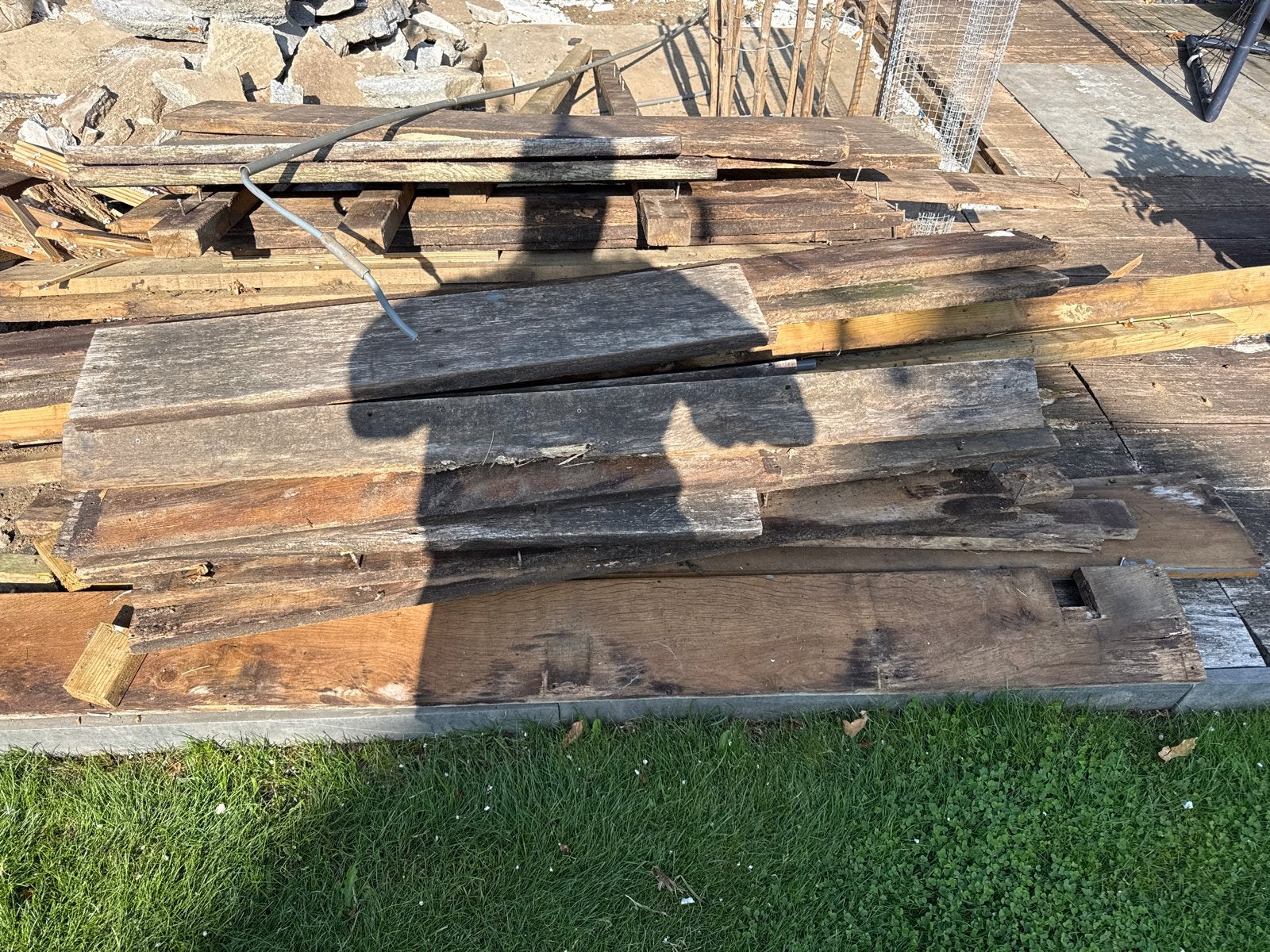 Gratis af te halen: Hout van terras, Doe-het-zelf en Verbouw, Hout en Planken, Ophalen, Gebruikt, Minder dan 25 mm, Plank