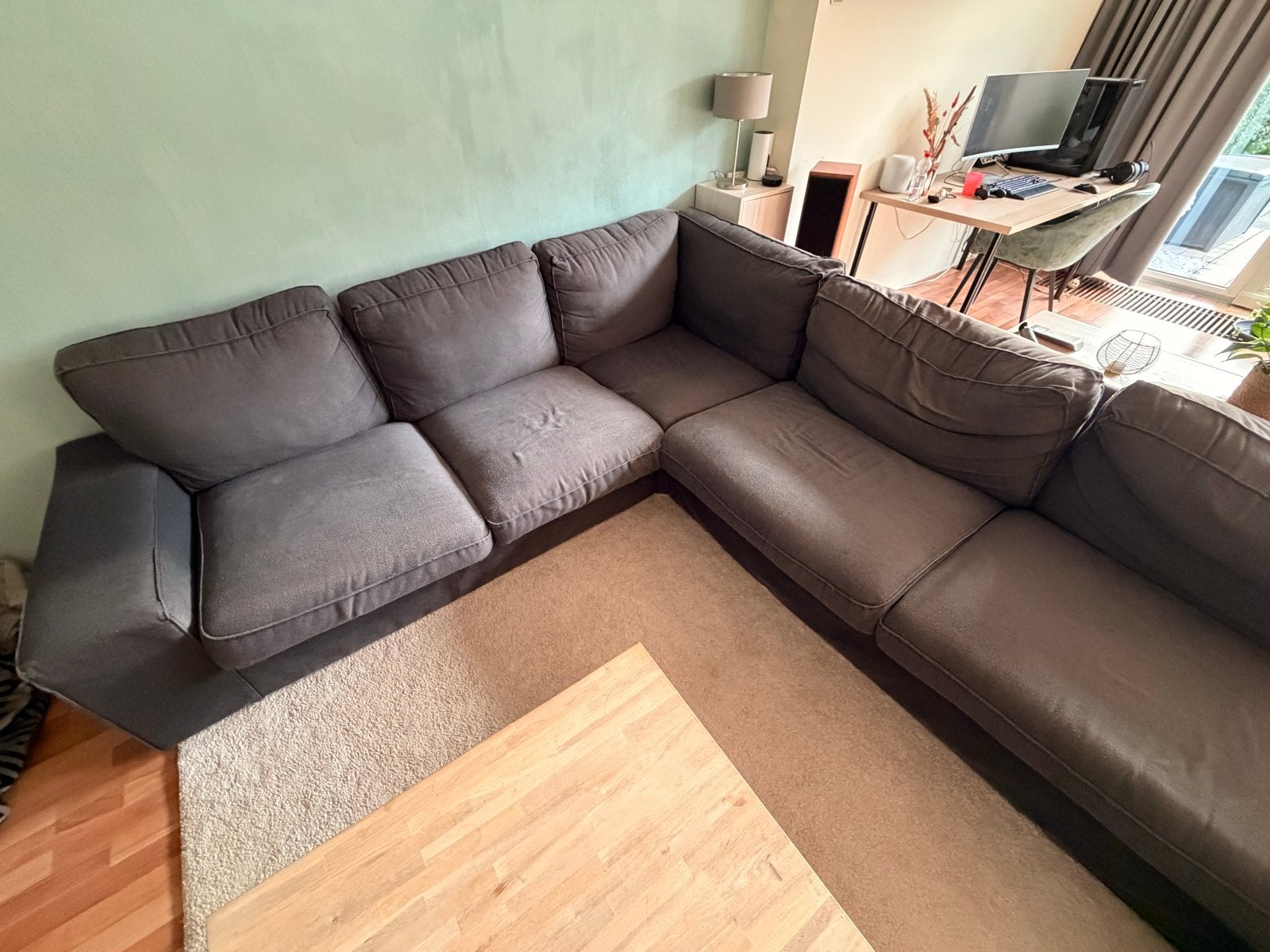 Grote hoekbank met chaise longue - Comfortabel en ruim, Ophalen, Gebruikt, Hoekbank, 300 cm of meer