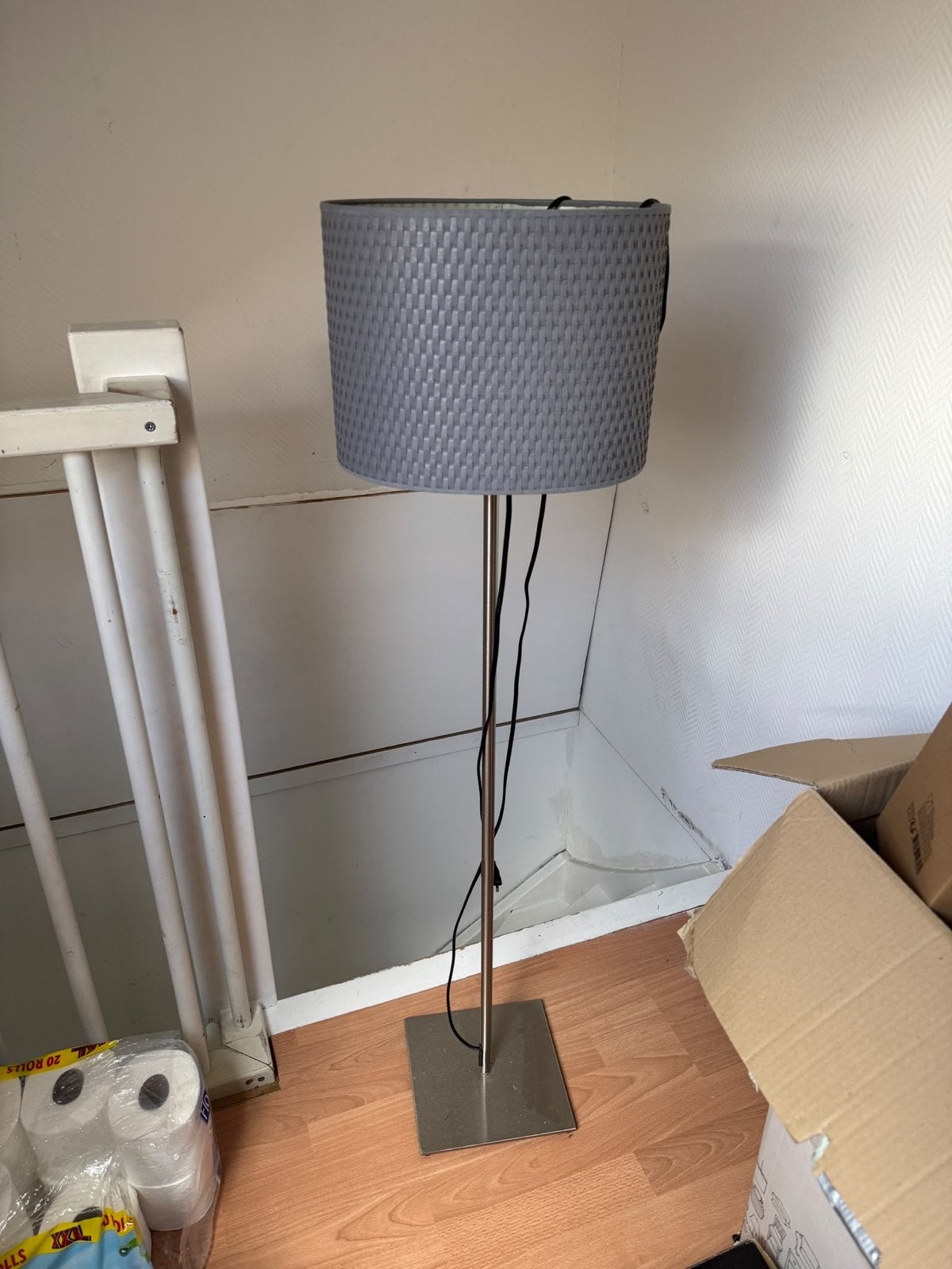 IKEA ALÄNG vloerlamp - grijs/metaal, verstelbaar, Ophalen, Gebruikt, 100 tot 150 cm, E27 (groot)