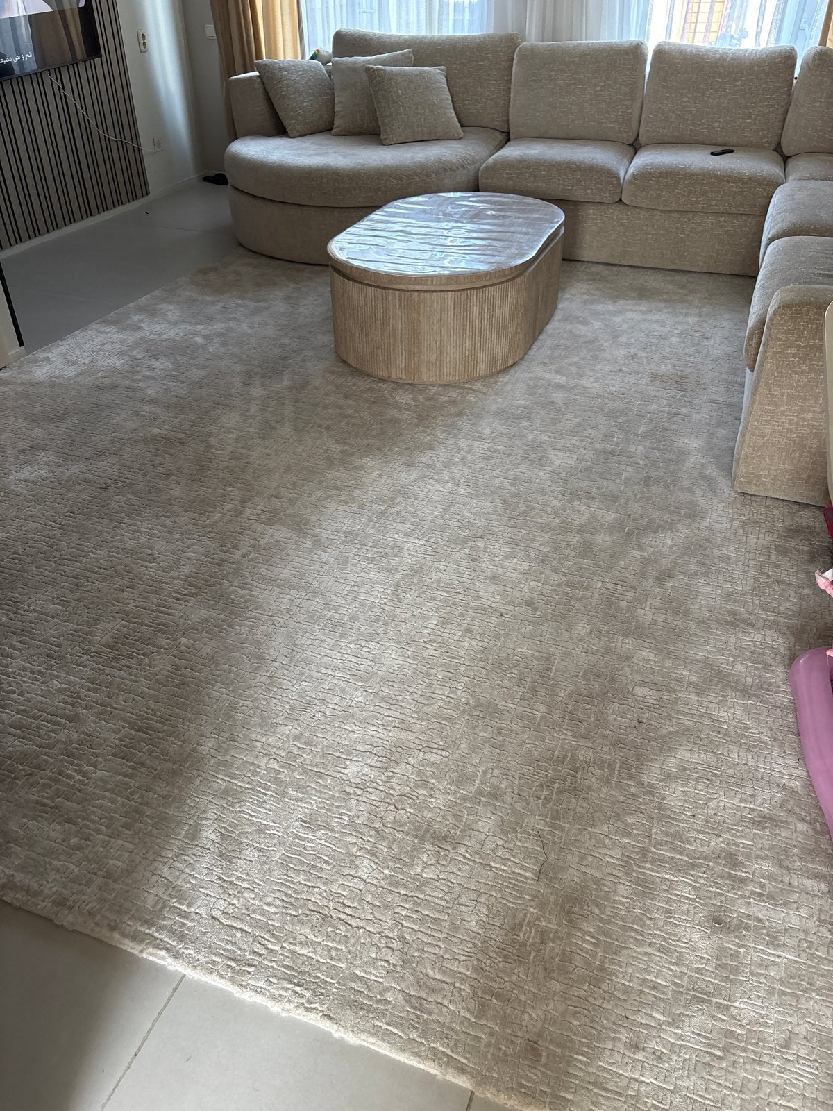 Luxe groot tapijt, crème, 300x400 cm, zo goed als nieuw, Ophalen, Zo goed als nieuw, 200 cm of meer, Crème