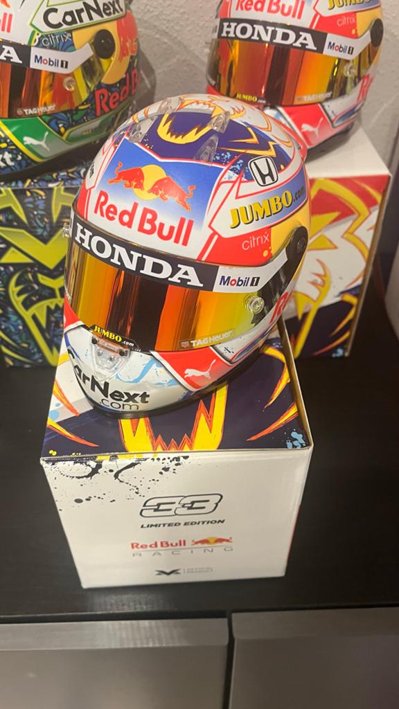 Max Verstappen Helm 1:2 - Dutch GP 2021, Verzamelen, Automerken, Motoren en Formule 1, Ophalen of Verzenden, Zo goed als nieuw