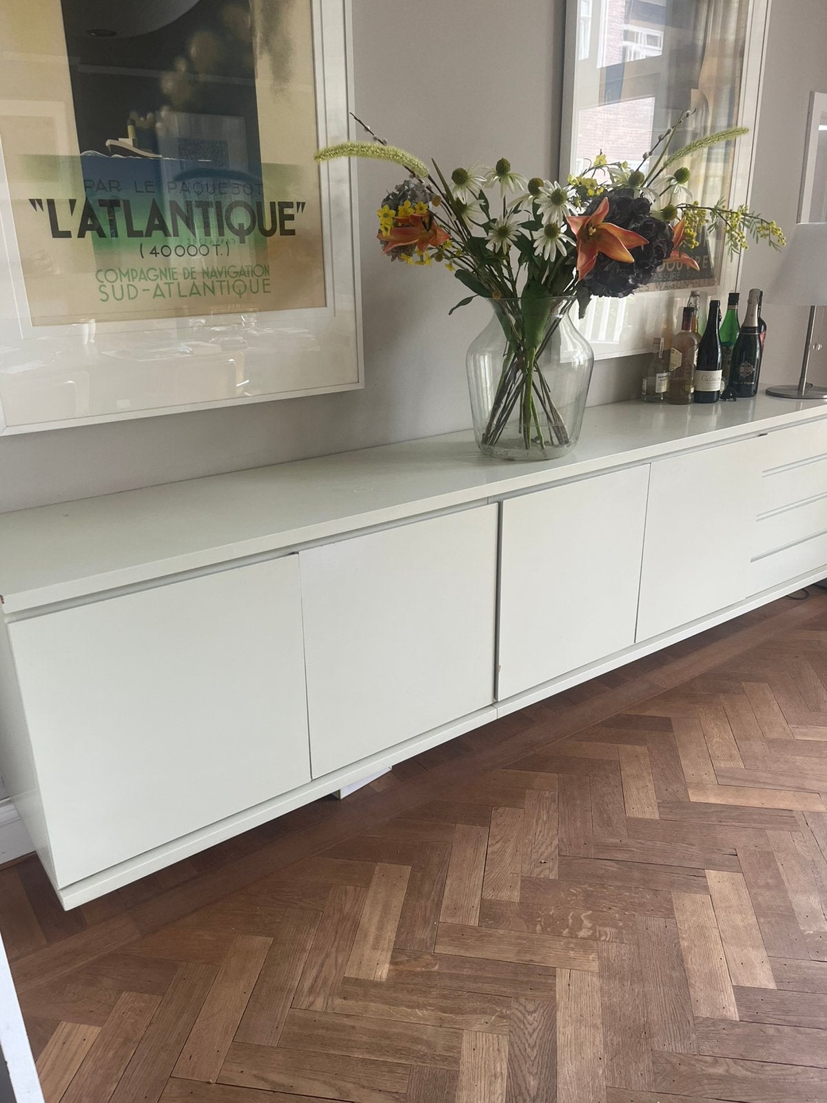 Zwevend Banzbord wandmeubel 2.50 m, Ophalen, Gebruikt, 25 tot 50 cm, 200 cm of meer