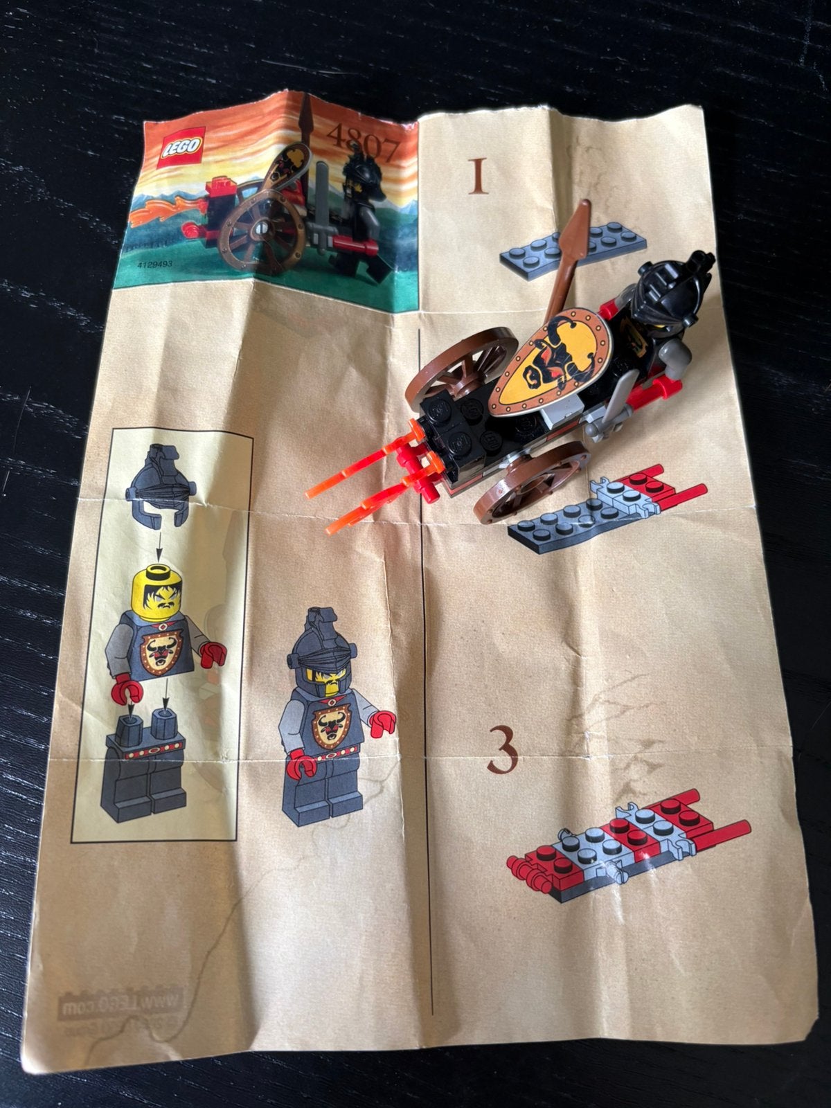 LEGO 4807 Weapon Cart - Compleet met Boekje Knights Kingdom, Gebruikt, Lego, Ophalen of Verzenden, Castle