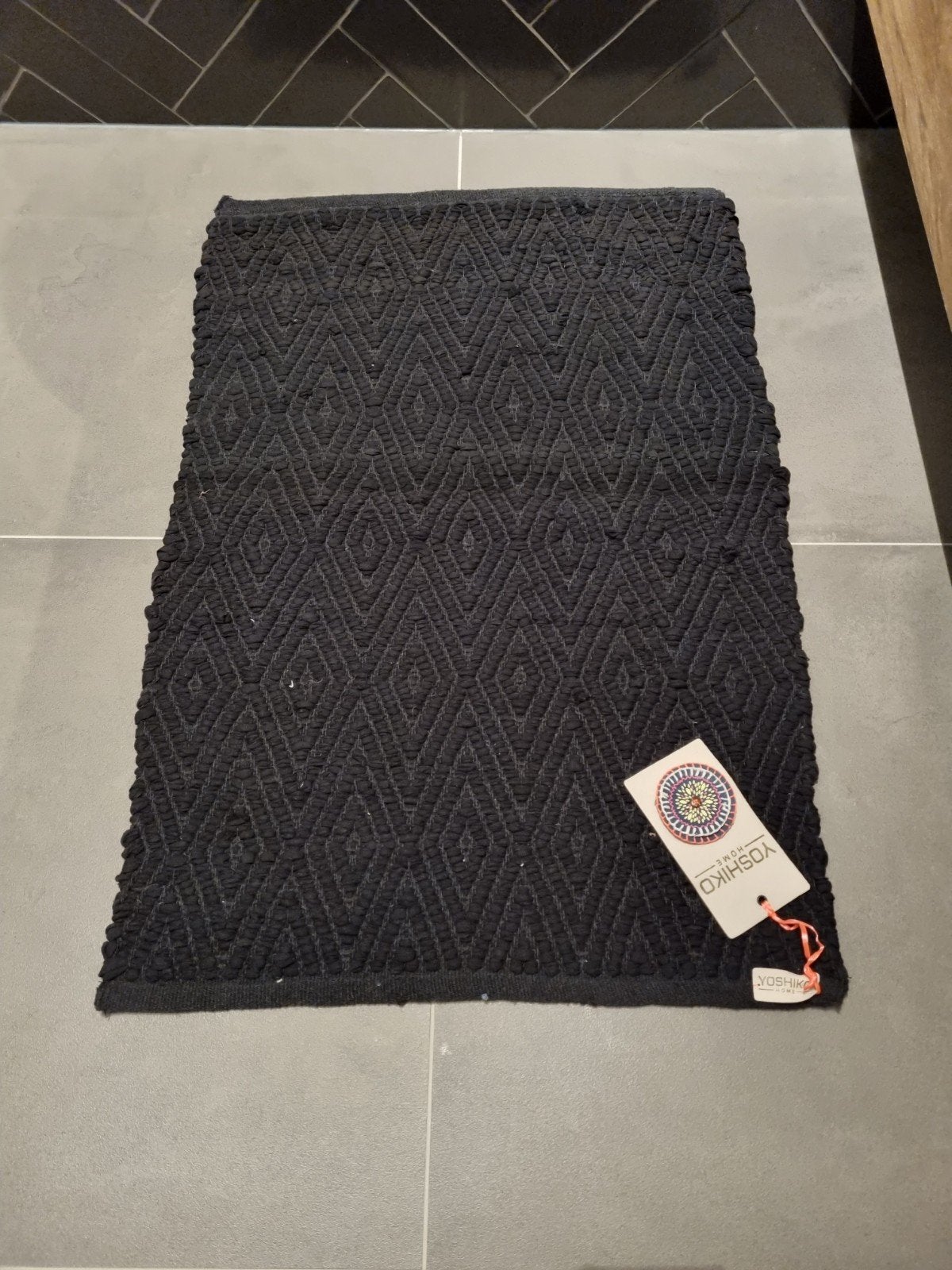 Yoshiko Home Vloerkleed 60x90cm - Katoen/Jute - Nieuw, 50 tot 100 cm, Zwart, Nieuw, Scandinavisch