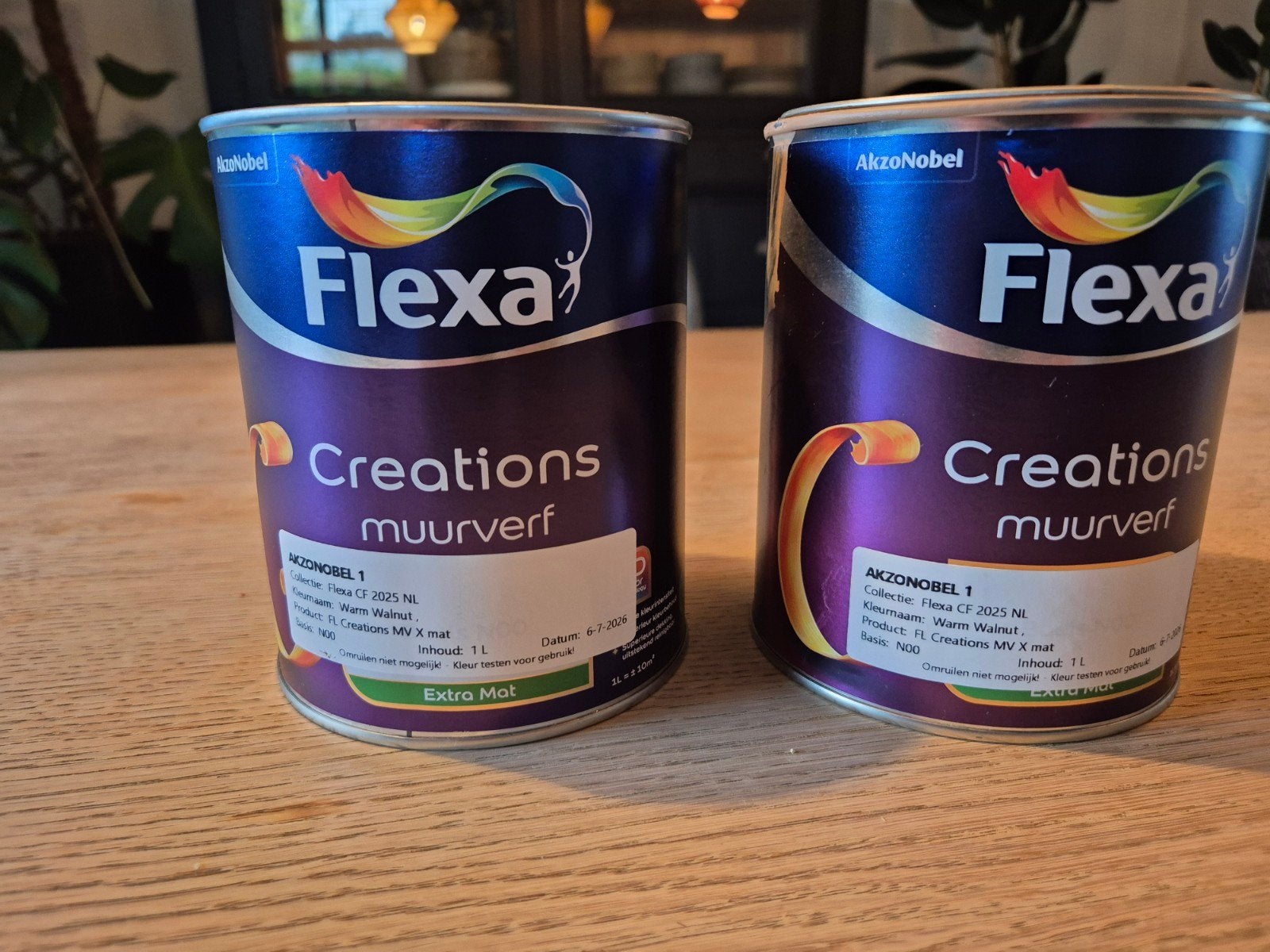 Flexa Creations Muurverf Warm Walnut 1L (2 stuks), Ophalen, Bruin, Nieuw, Verf