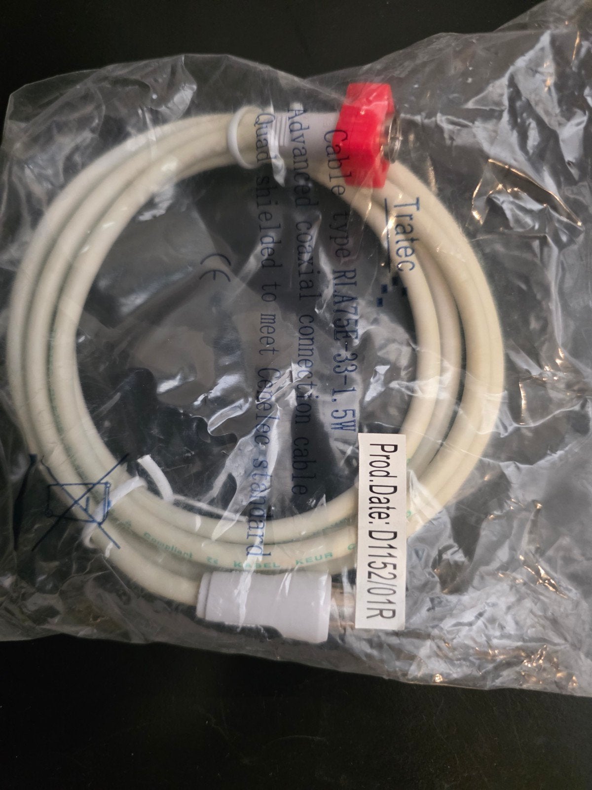 Tratec Coaxiale Kabel RLA75E-33-1.5W - Nieuw, Ophalen of Verzenden, Nieuw, Minder dan 2 meter, Coaxiale kabel