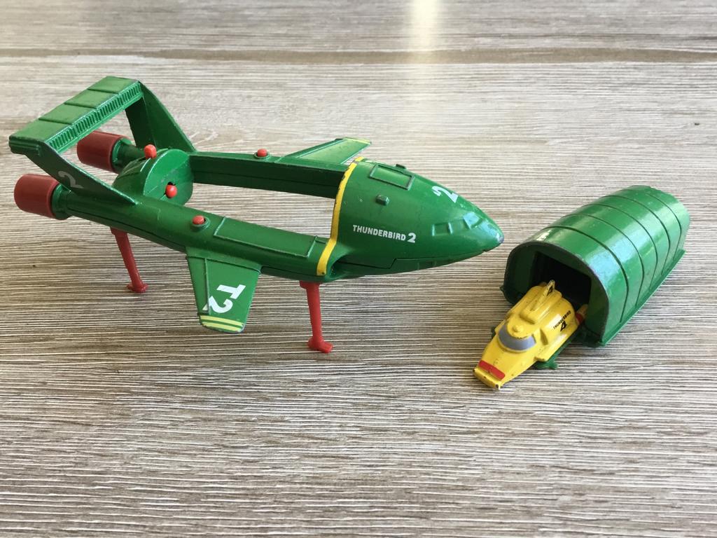 Matchbox Thunderbird 2 met Thunderbird 4 - Vintage Speelgoed, Ophalen of Verzenden, Gebruikt