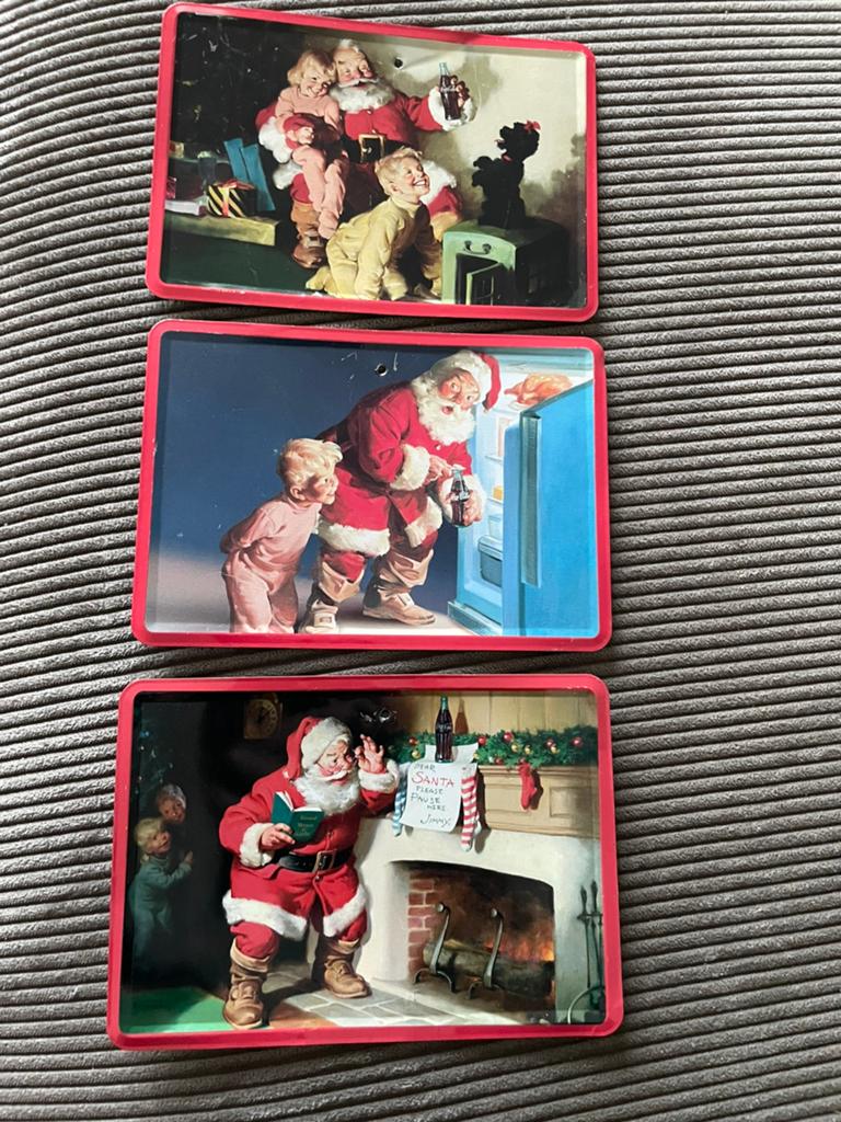 Coca cola 3 kerst platen wandversiering, Diversen, Kerst, Ophalen of Verzenden, Zo goed als nieuw
