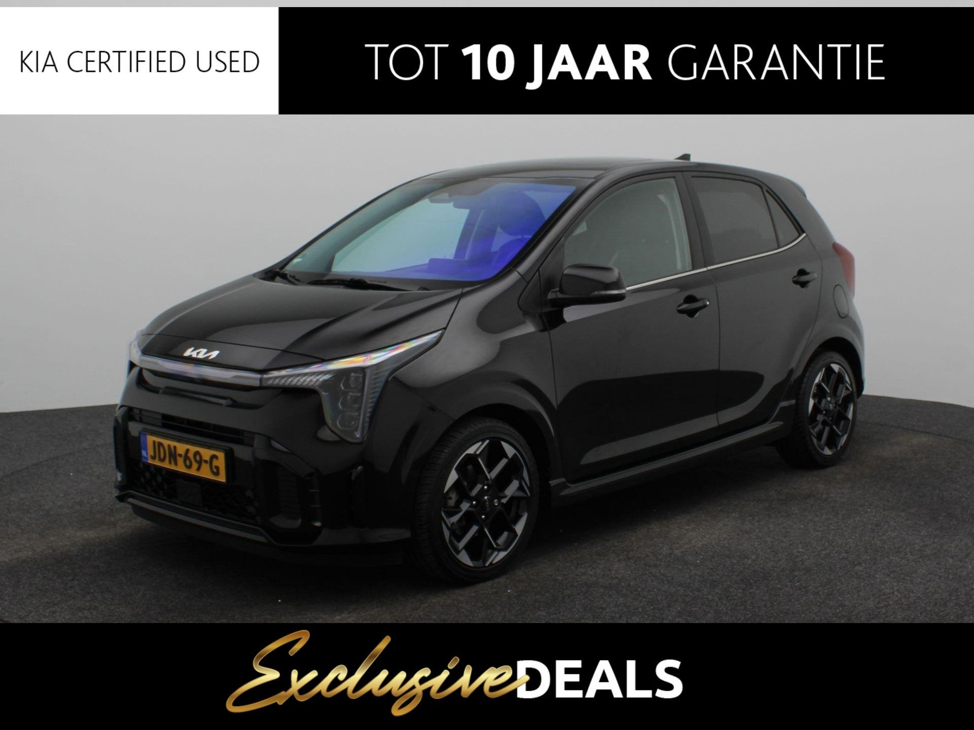 Kia Picanto 1.0 DPI GT-Line Eerste eigenaar | 17 inch | Open, Auto's, Euro 6, 4 stoelen, Zwart, Origineel Nederlands