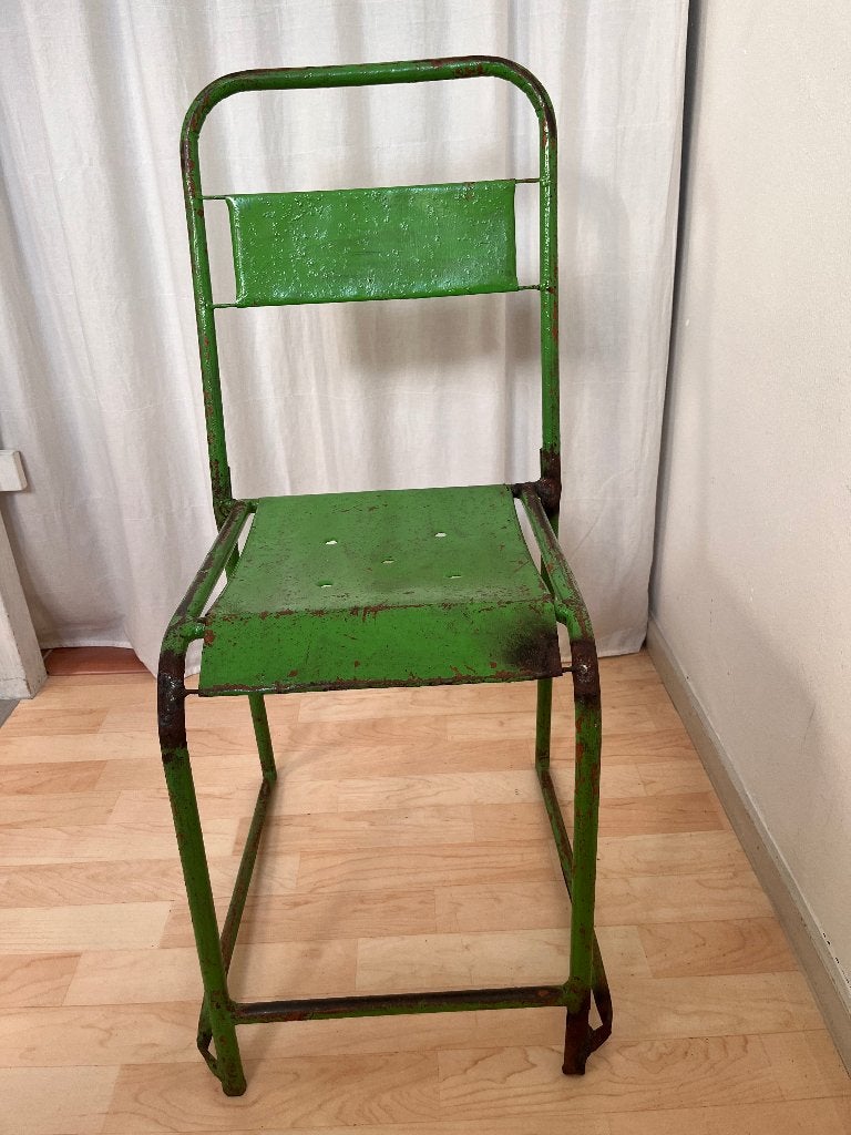 stoeltje industrieel vintage groen, Antiek en Kunst, Ophalen