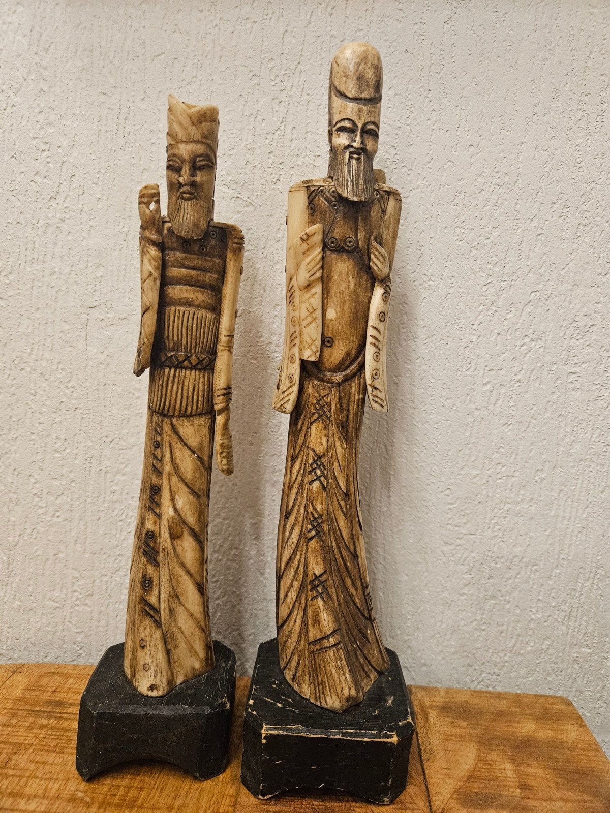 Vintage Aziatische Beelden van Rundsbeen Buffelbeen, Antiek en Kunst, Ophalen of Verzenden