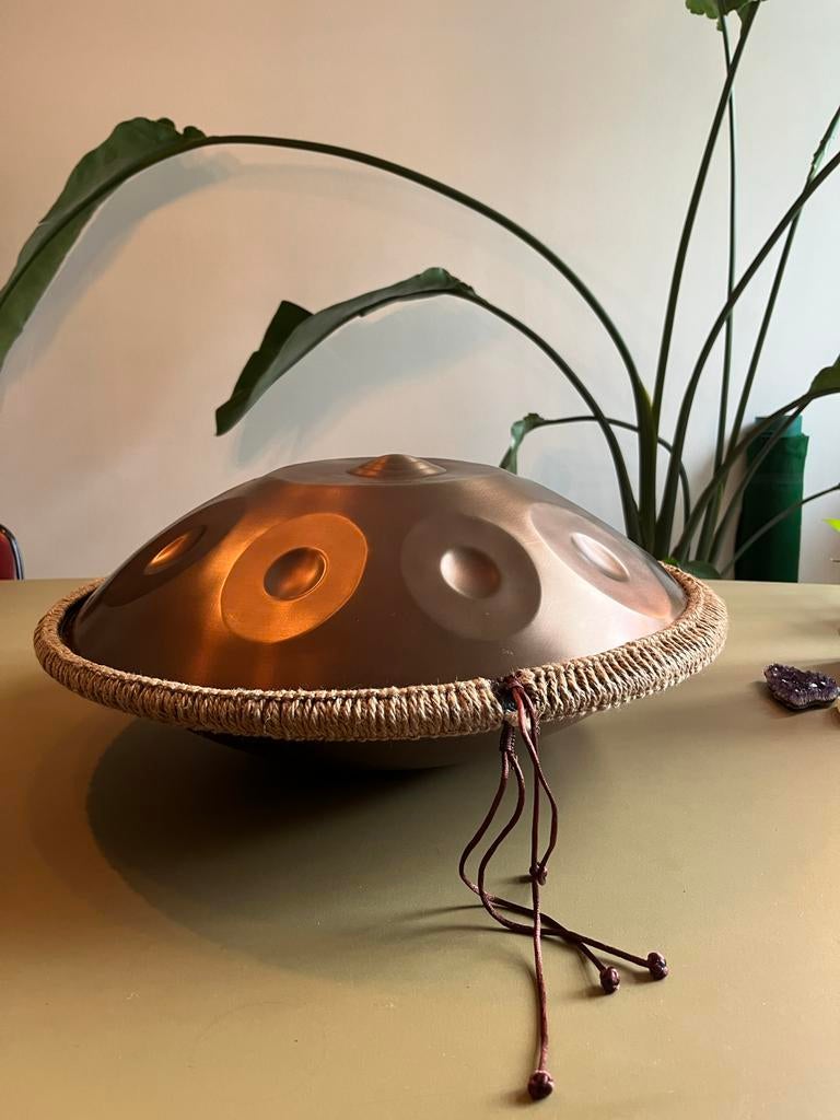 Handpan met 9 noten ‘D-mineur’ met tas, Muziek en Instrumenten, Percussie, Ophalen, Zo goed als nieuw, Melodische percussie