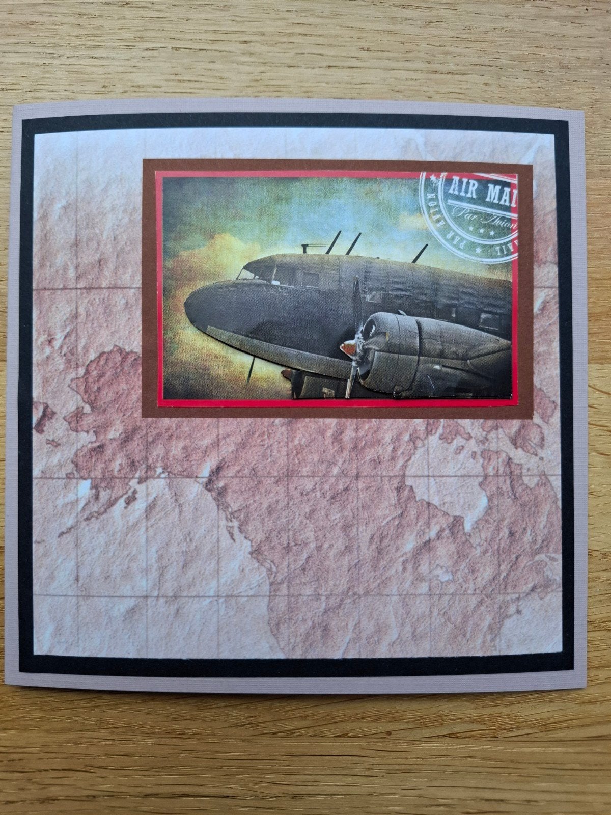 Zelfgemaakte kaart air mail, Ophalen of Verzenden, Nieuw