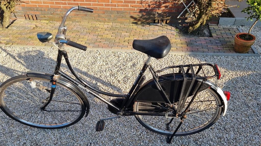 Vintage Omafiets - Klassieke Zwarte Fiets (ca. 50 jaar oud), 53 tot 56 cm, Ophalen of Verzenden, Gebruikt, Onbekend