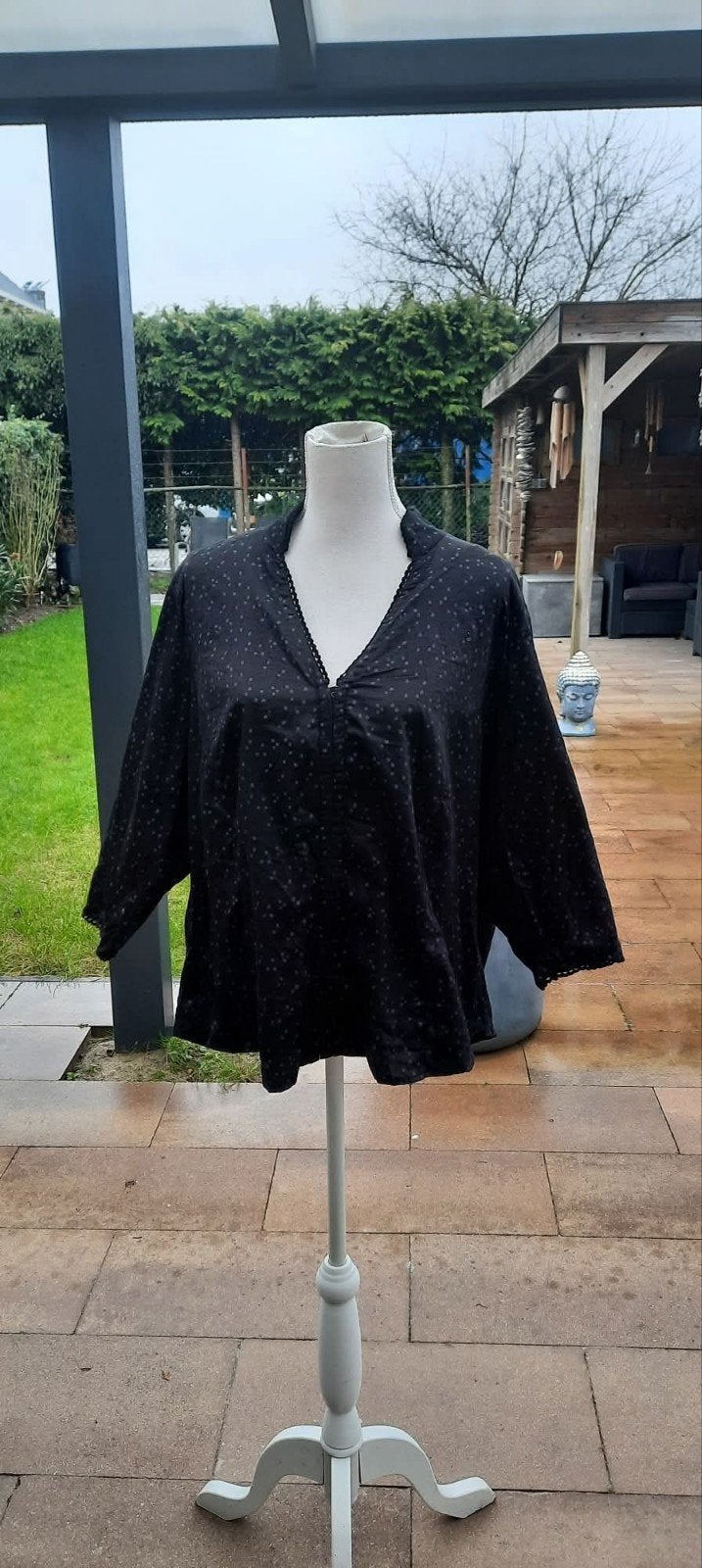Blouse merk promiss 100%katoen bewerkt te sluiten met haakje, Kleding | Dames, Promiss, Zwart, Maat 46/48 (XL) of groter, Nieuw