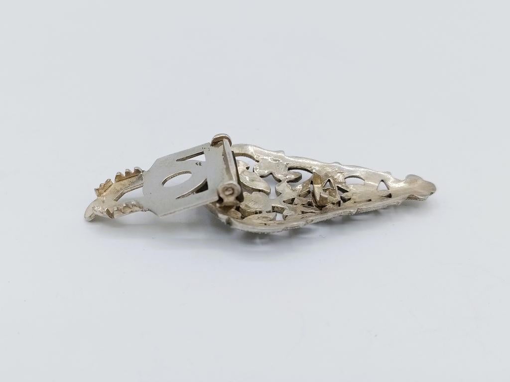 Zilveren clip broche met markasiet, Info@zilverwebsite.nl, Zo goed als nieuw, Zilverwebsite.nl, Postbus 112