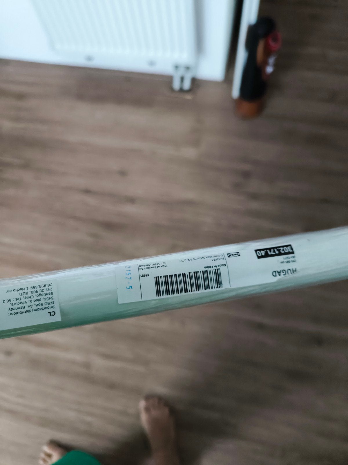 IKEA HUGAD Gordijnroede 210-385 cm, Ophalen, Wit, Nieuw, Gordijn