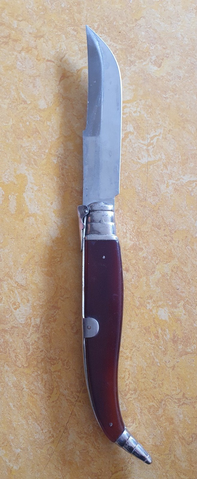 Vintage Inoxidable Zakmes met Rood Handvat, Ophalen
