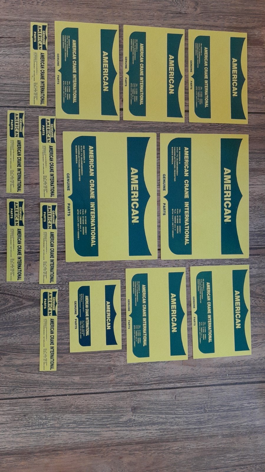 American Crane International 'Genuine Parts' stickers, Verzamelen, Ophalen of Verzenden, Zo goed als nieuw, Overige typen