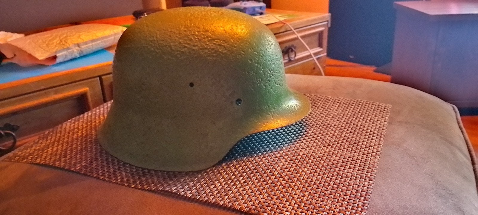 originele Duitse Helm, Bodemvondst., Ophalen of Verzenden, Landmacht, Duitsland, Helm of Baret