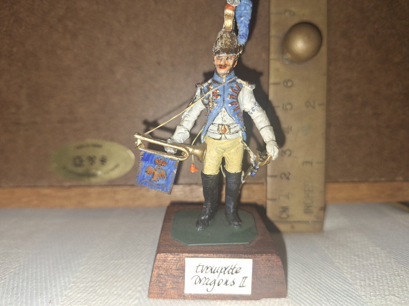 Napoleontische tinnenen soldaatje II Dragons, Verzenden, Zo goed als nieuw, 1:50 of kleiner, Figuur of Figuren