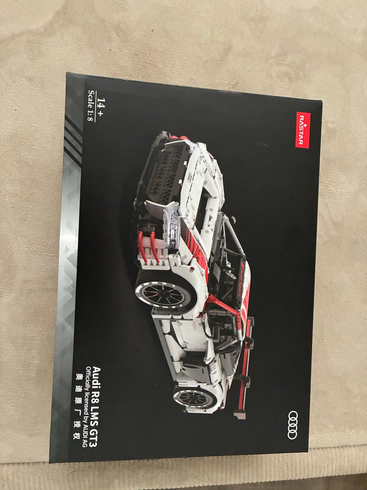 Rastar Audi R8 LMS GT3 Bouwpakket - Schaal 1:8, Ophalen of Verzenden, Nieuw, Overige merken