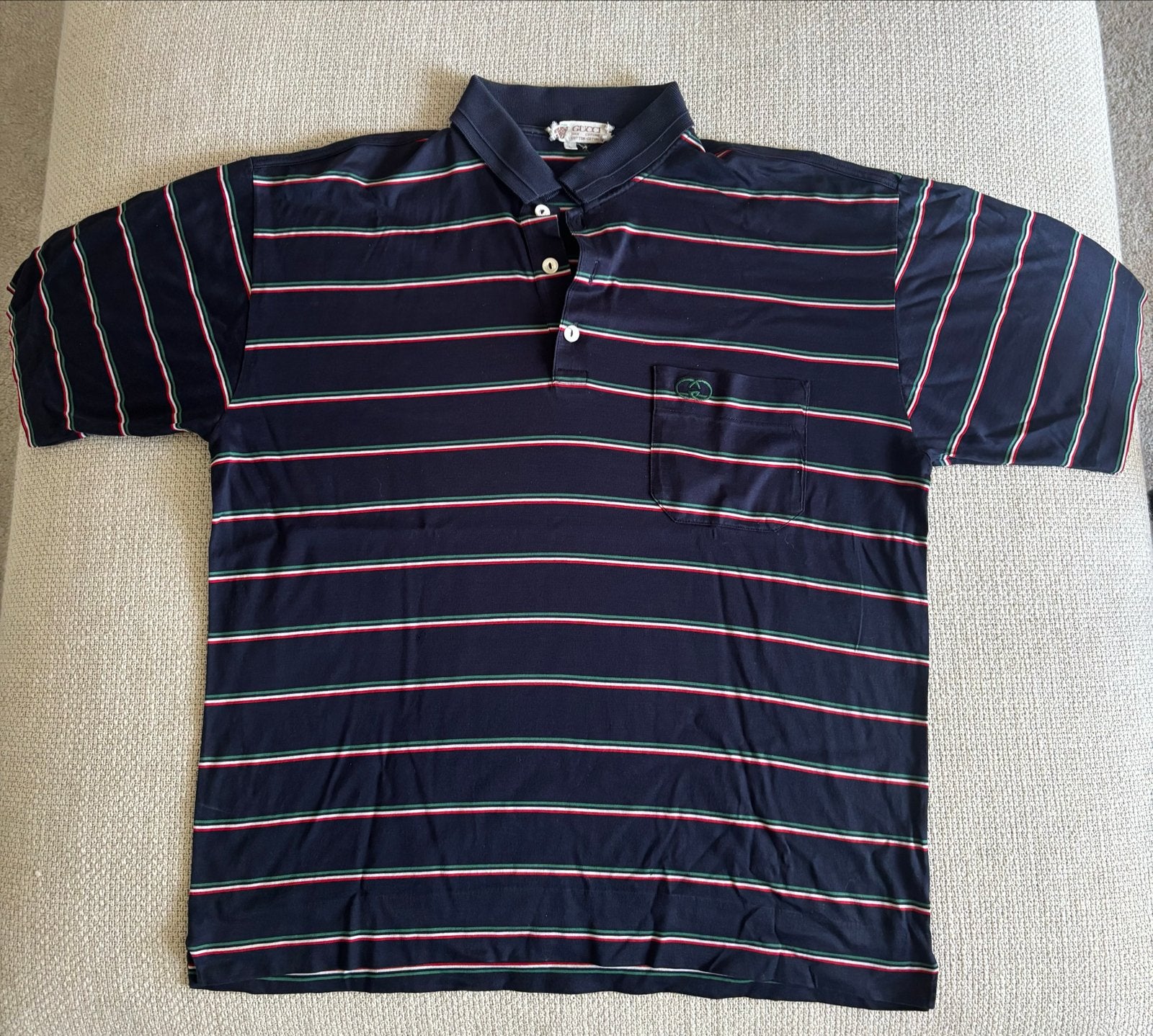 Gucci Zomerpolo - Stijlvol en Comfortabel, Kleding | Heren, T-shirts, Gedragen, Maat 52/54 (L), Blauw, Ophalen of Verzenden