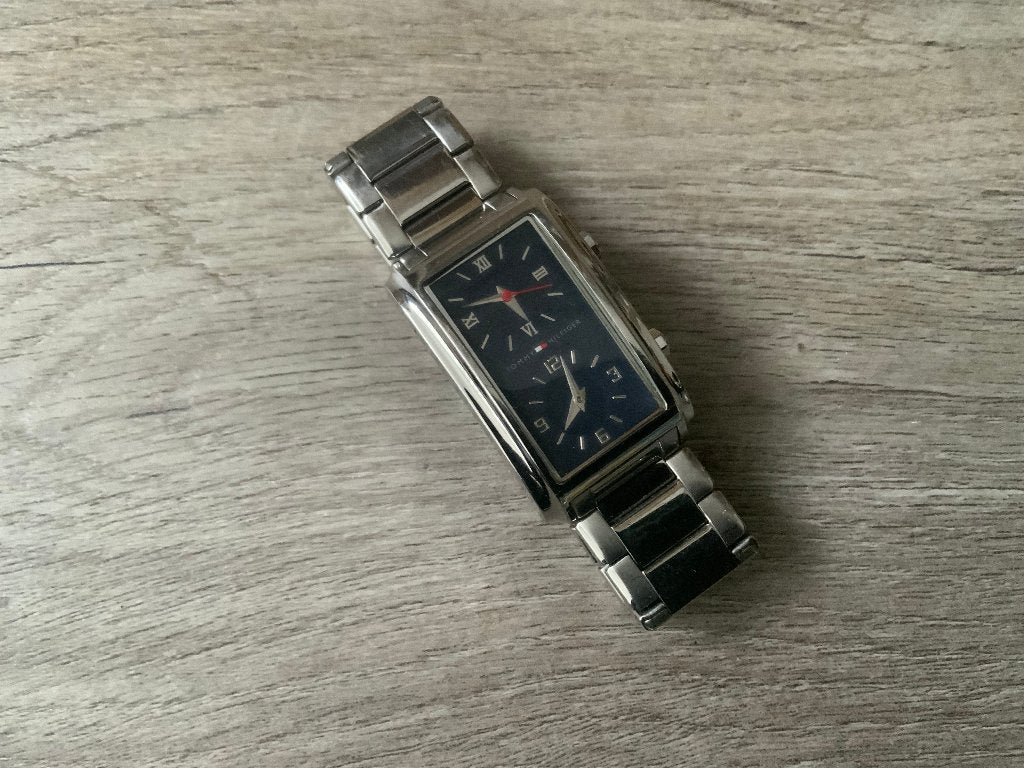 Tommy Hilfiger Dualtimer Mens Watch - Dual Timer Horloge, Zwart, Ophalen of Verzenden, Zo goed als nieuw, Android