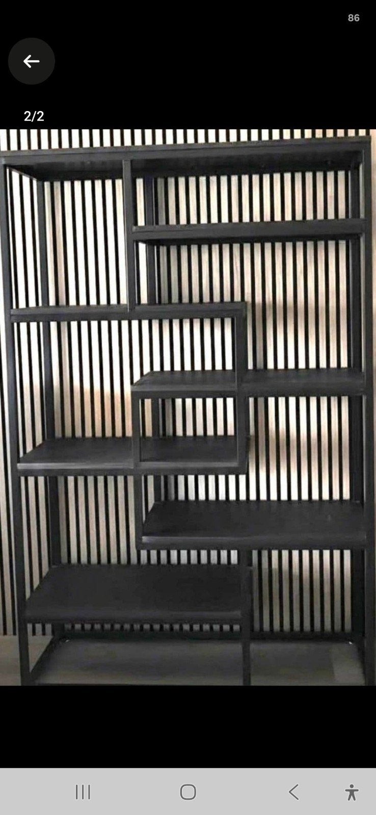 Wandmeubel,  room divider / metalen frame en houten leggers, Ophalen, Overige materialen, Zo goed als nieuw, Minder dan 150 cm